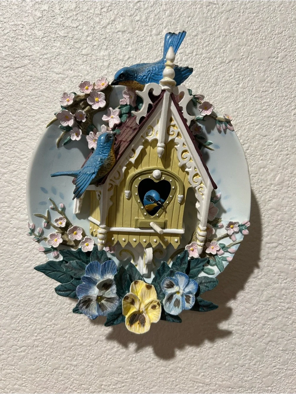 The Bradford Exchange Vintage Blue, Yellow & White Birdhouse Wall Art
